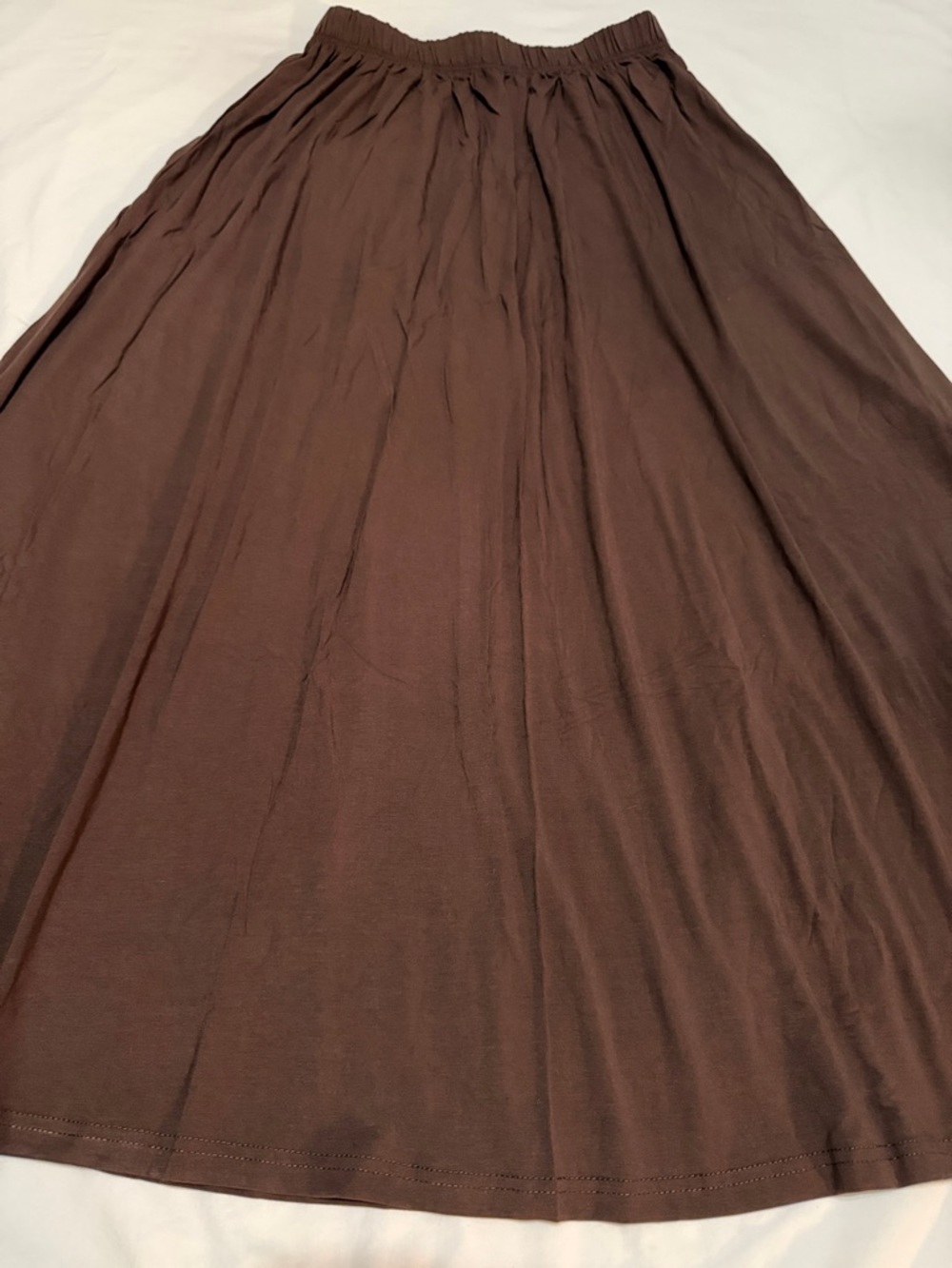 Women's Brown Elastic-Waist Maxi Skirt S/M NWT